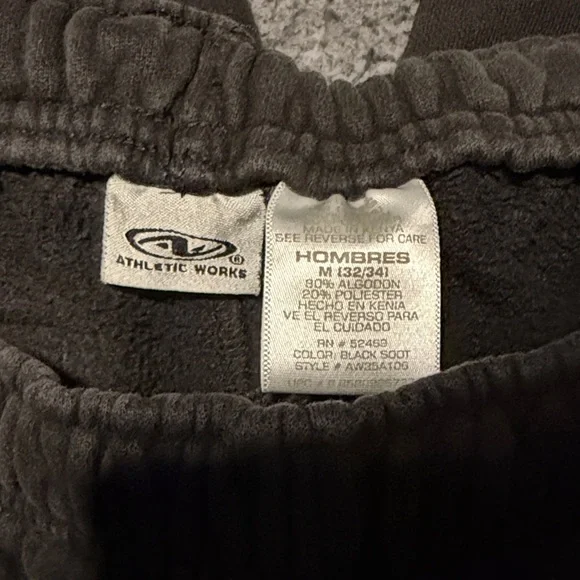 Athletic Works Black Fleece Sweatpants with Elastic Waistband - Picture 2 of 4
